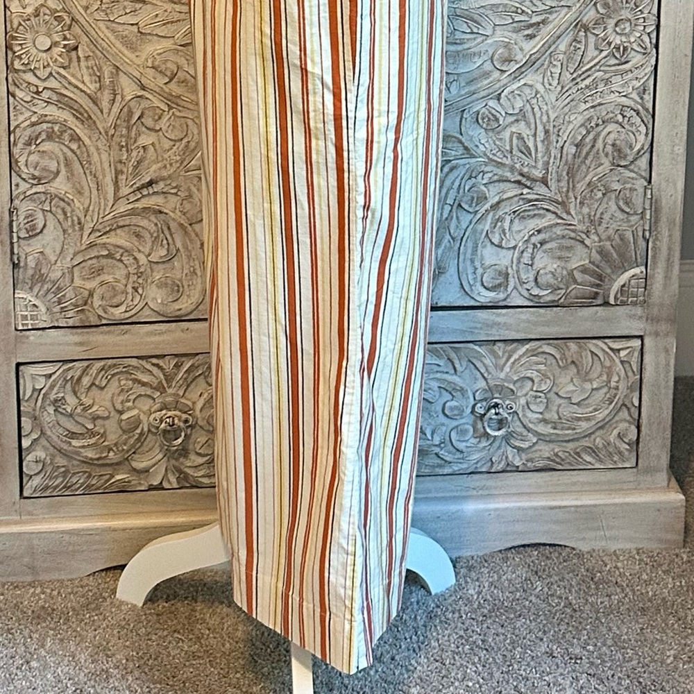 Maeve Cream and Orange Wide Leg Jumpsuit with Belt - Picture 4 of 6
